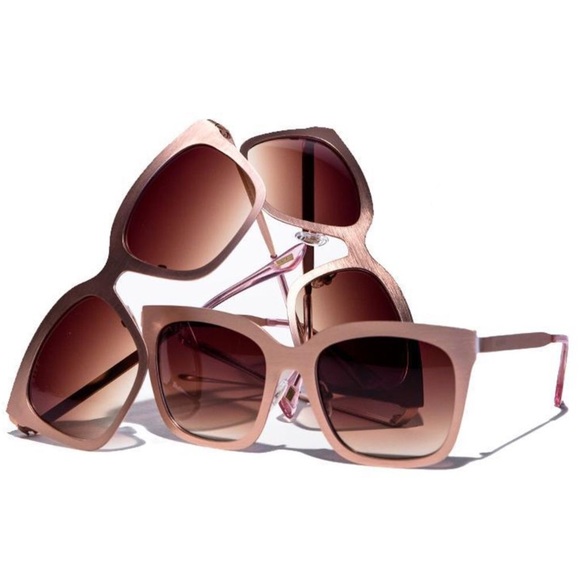 DIFF Ella Sunglasses Rose Gold Frame Brown Gradient Lenses Square NWT - Picture 11 of 11